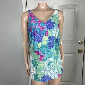 Vintage 60s Cole Swimsuit Floral Beach Swim Dress Built in bra 50s 70s U21